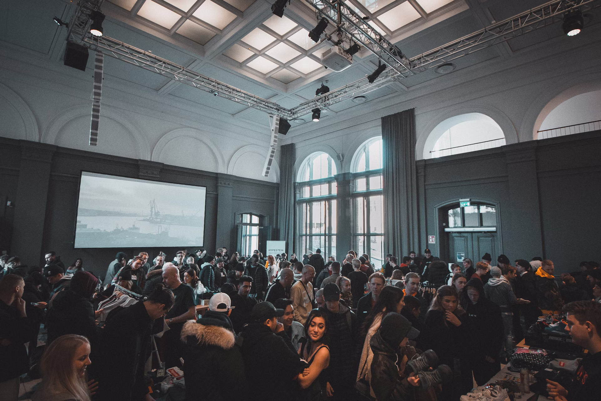 Hero people in hall